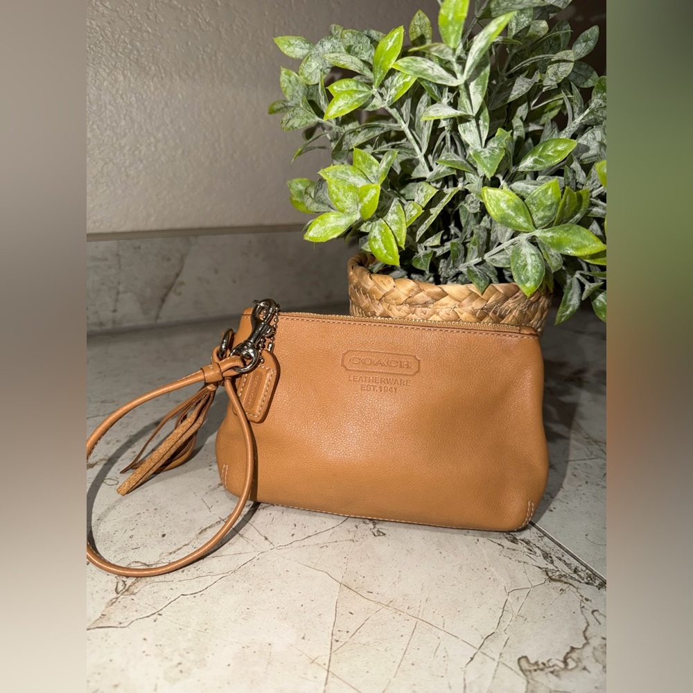 Coach Brown Leather Wristlet